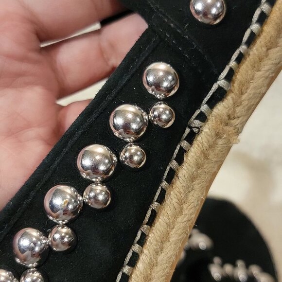 Brian Atwood Womens Black Flat Espadrille shoes - Picture 12 of 13